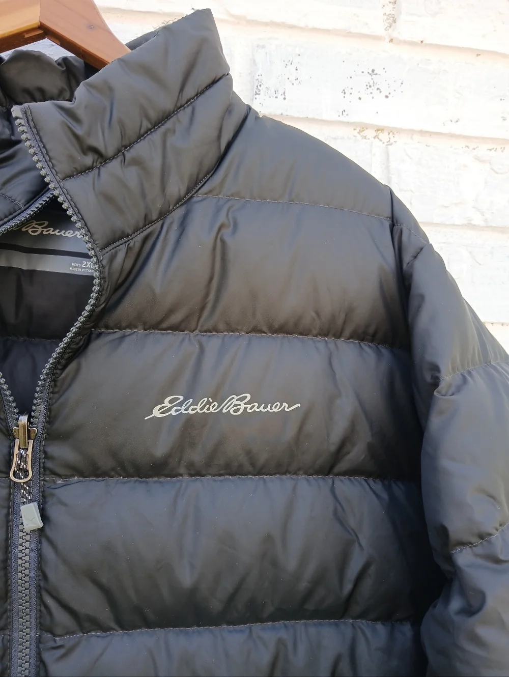 Eddie Bauer Quilted Down Puffer Jacket Black 2XL